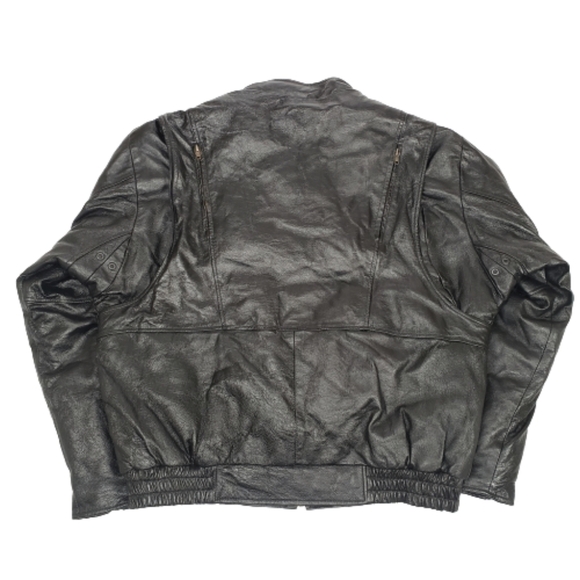 Motorcycle Leather Jacket Biker Diamond Plate Size 2XL - Picture 6 of 7